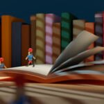 open book with character arrangement